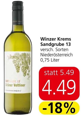 Spar Winzer Krems Sandgrube 13 versch. Sorten Niederösterreich 0,75 Liter Angebot