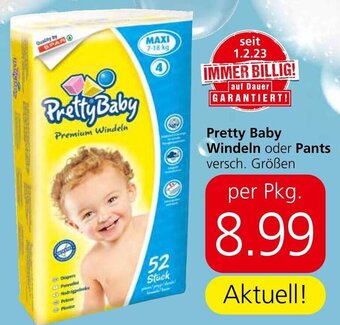Spar Pretty Baby Windeln oder Pants versch. Größen per Pkg. Angebot