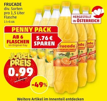 PENNY FRUCADE div. Sorten pro 1,5 Liter Angebot