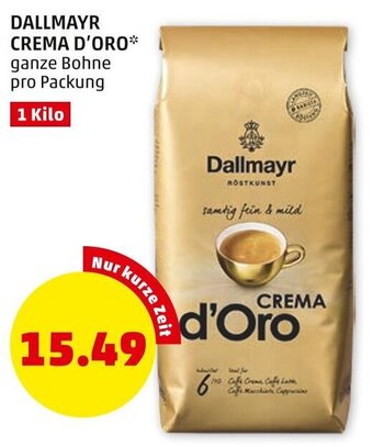 PENNY DALLMAYR CREMA D'ORO* ganze Bohne pro Packung Angebot