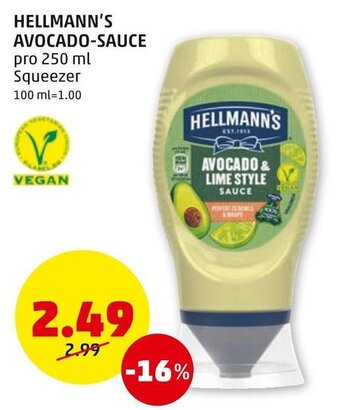PENNY HELLMANN'S AVOCADO-SAUCE pro 250 ml Squeezer Angebot
