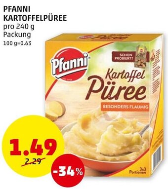 PENNY PFANNI KARTOFFELPÜREE pro 240 g Packung Angebot