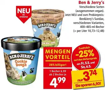 Interspar Ben & Jerry's 400-465 ml-Becher Angebot