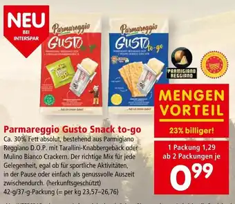 Interspar Parmareggio Gusto Snack to-go 42-g/37-g-Packung Angebot