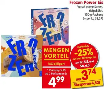 Interspar Frozen Power Eis Verschiedene Sorten, tiefgekühlt, 150-g-Packung Angebot