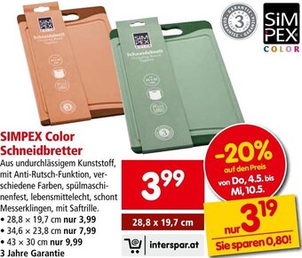 Interspar SIMPEX Color Schneidbretter Angebot