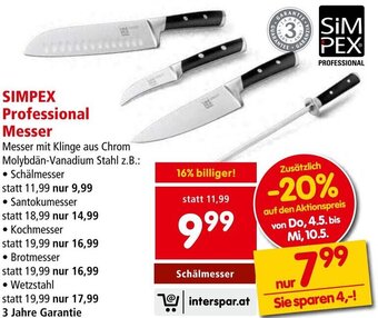 Interspar SIMPEX Professional Messer Angebot