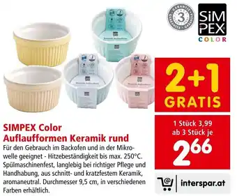 Interspar SIMPEX Color Auflaufformen Keramik rund Angebot