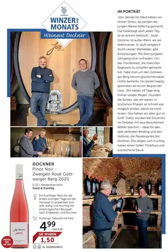 Interspar DOCKNER Pinot Noir - Zweigelt Rosé Gö 0,75 l, Niederösterreich frisch & fruchtig Angebot