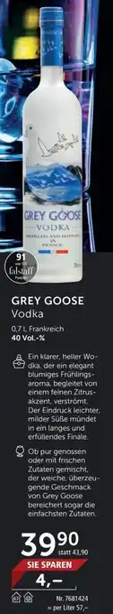 Interspar GREY GOOSE Vodka 0,7 l, Frankreich 40 Vol.-% Angebot