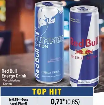 Metro Red Bull Energy Drink je 0,25-1-Dose (zzgl. Pfand) Angebot