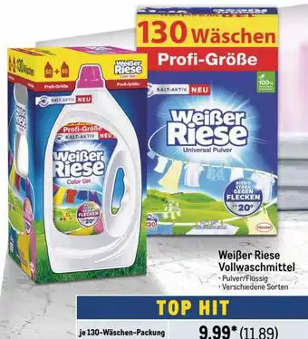 Metro Weißer Riese Vollwaschmittel je 130-Wäschen-Packung Angebot