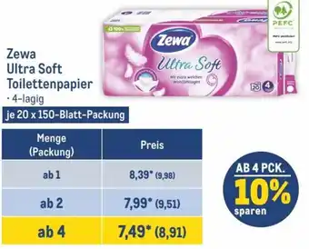Metro Zewa Ultra Soft Toilettenpapier je 20 x 150-Blatt-Packung Angebot