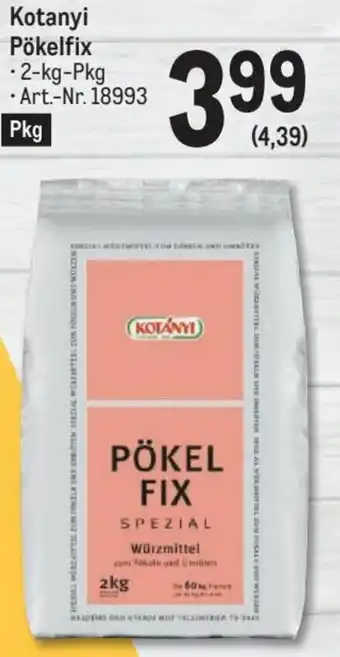 Metro Kotanyi Pökelfix • 2-kg-Pkg Angebot