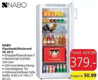 Eurospar NABO Flaschenkühlschrank FK 2611 • Maße: B 60 x H 145 x T 65 cm Angebot