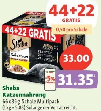 Fressnapf Sheba Katzennahrung 66x85g-Schale Multipack Angebot