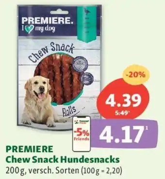 Fressnapf PREMIERE Chew Snack Hundesnacks 200g, versch. Sorten (100g = 2,20) Angebot