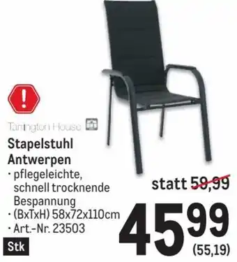 Metro Tarrington House Stapelstuhl Antwerpen . (BxTxH) 58x72x110cm •Art.-Nr. 23503 Angebot