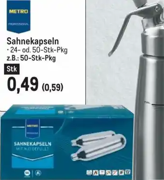 Metro Sahnekapseln - 24-od. 50-Stk-Pkg z.B.: 50-Stk-Pkg Stk Angebot