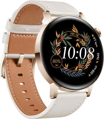 Media Markt Huawei watch gt 3 elegant 42mm gold mit lederarmband smartwatch Angebot