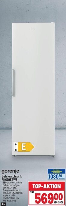 Metro gorenje Gefrierschrank FN619EEW5 Angebot