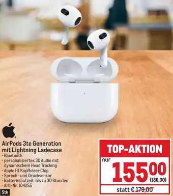 Metro AirPods 3te Generation mit Lightning Ladecase Angebot