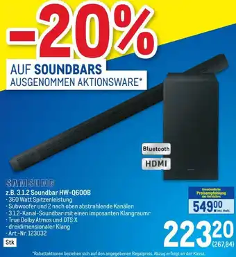 Metro SAMSUNG z.B.3.1.2 Soundbar HW-Q600B Angebot