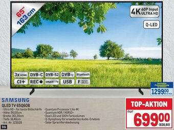 Metro SAMSUNG QLED TV 65060B Angebot