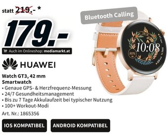 Media Markt HUAWEI Watch GT3, 42 mm Smartwatch Angebot
