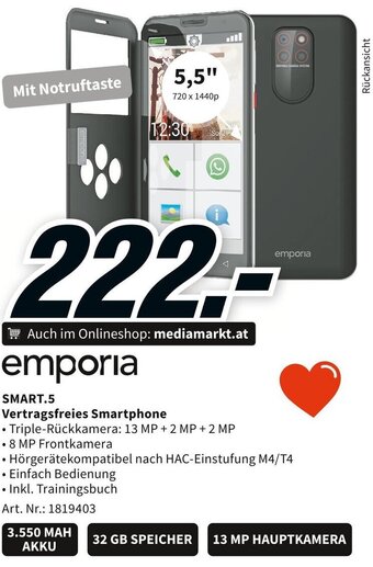 Media Markt emporia Smart.5 Vertragsfreies Smartphone Angebot
