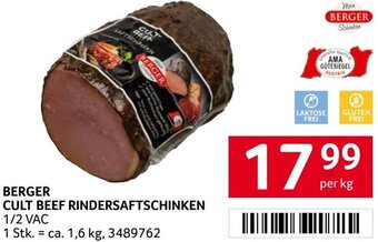 Transgourmet BERGER CULT BEEF RINDERSAFTSCHINKEN 1/2 VAC per kg Angebot
