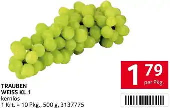 Transgourmet TRAUBEN WEISS KL.1 kernlos per Pkg. Angebot