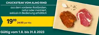 Billa CHUCKSTEAK VOM ALMO RIND aus dem vorderen Rostbraten, natur oder mariniert, exklusiv in Bedienung erhältlich Angebot