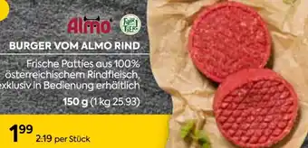 Billa BURGER VOM ALMO RIND Angebot