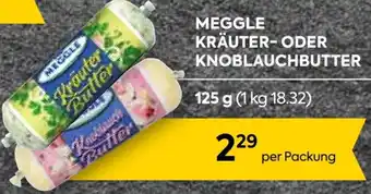 Billa MEGGLE KRÄUTER- ODER KNOBLAUCHBUTTER 125 g Angebot