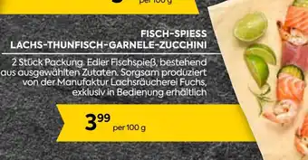 Billa FISCH-SPIESS LACHS-THUNFISCH-GARNELE-ZUCCHINI Angebot