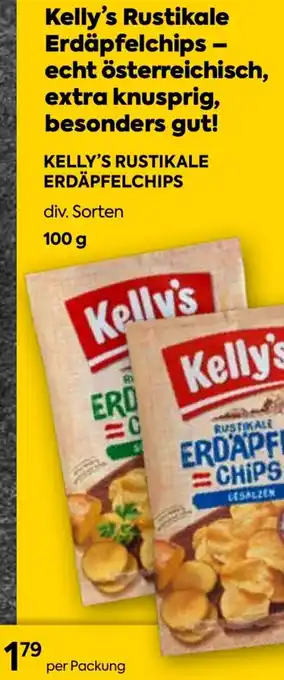 Billa Kelly's Rustikale Erdäpfelchips - echt österreichisch, extra knusprig, besonders gut! 100 g Angebot