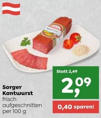 ADEG Sorger Kantwurst frisch aufgeschnitten per 100 g Angebot