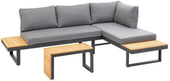 Möbelix Loungegarnitur 3-teilig samara holz/metall/textil mit kissen Angebot