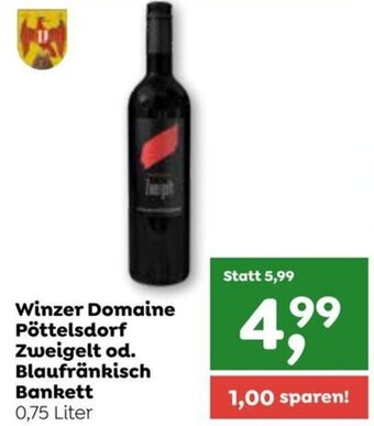 Winzer Domaine Pöttelsdorf Zweigelt od. Blaufränkisch Bankett 0,75 Liter