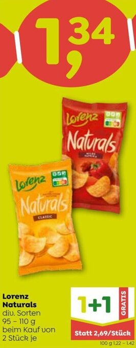 ADEG Lorenz Naturals div. Sorten 95 - 110 g Angebot