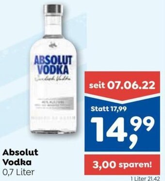 ADEG Absolut Vodka 0,7 Liter Angebot