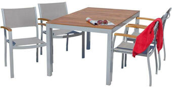 Möbelix Gartengarnitur 5-teilig naxos alu/holz/textil Angebot
