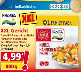 Norma FROSTA XXL Gericht Tortellini Rahmspinat, Nudel Hähnchen Pfanne oder Reis Hähnchen Pfanne 800-g-Packung Angebot