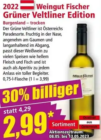 Norma Weingut Fischer Grüner Veltliner Edition 0,75-l-Flasche Angebot