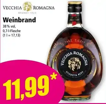 Norma VECCHIA ROMAGNA Weinbrand 38% vol, 0,7-l-Flasche Angebot