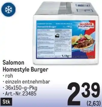 Metro Salomon Homestyle Burger -36x150-g-Pkg Angebot