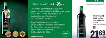 Metro Steirerkraft Steirisches Kürbiskernöl 1-L-FL Angebot