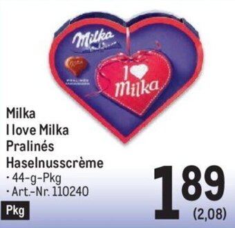 Metro Milka I love Milka Pralinés Haselnusscrème - 44-g-Pkg Angebot