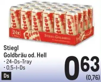 Metro Stiegl Goldbräu od. Hell - 24-Ds-Tray 0,5-l-Ds Angebot
